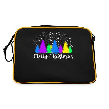 Colorful Fir Forest Glowly Night Art - Retro Bag - black/gold - Back