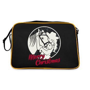 Cheval Amour Fille Joyeux Noël - Sac Retro - noir/or - Dos