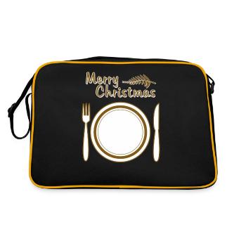 PLATES CUTLERY MERRY CHRISTMAS - Retro Bag - black/gold - Back