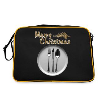 PLATE CUTLERY MERRY CHRISTMAS - Retro Bag - black/gold - Back