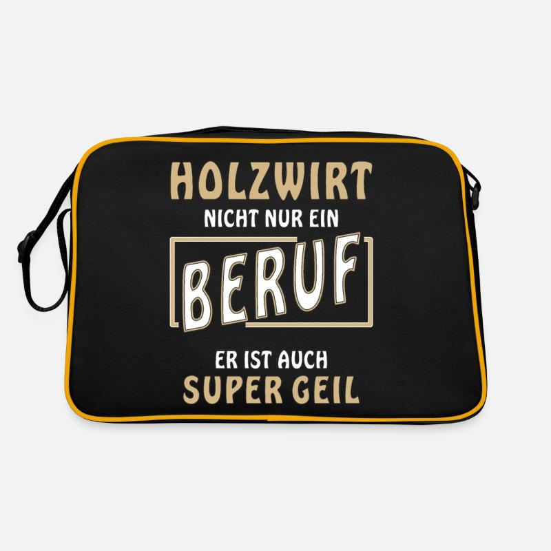 HOLZWIRT NICHT NUR EIN BERUF - Retro Tasche - Schwarz/Gold