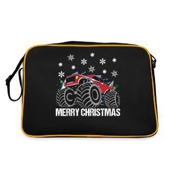 Cadeau de Noël camion festif ride - Sac Retro - noir/or - Dos