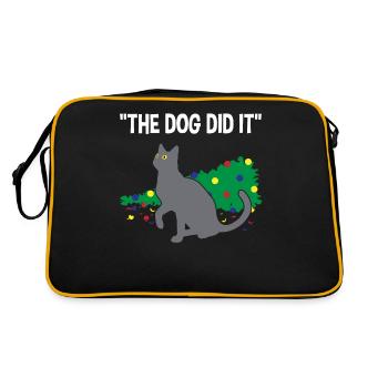 Chat espiègle culpabilité sur cadeau de chien - Sac Retro - noir/or - Dos