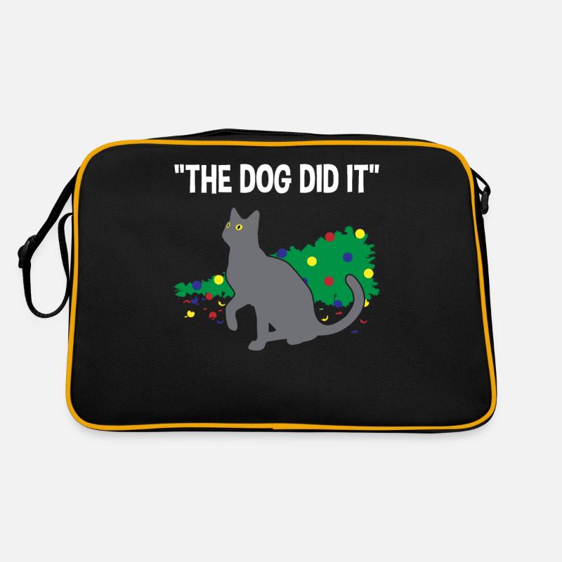 Mischievous Cat Guilt on Dog Gift Retro Bag