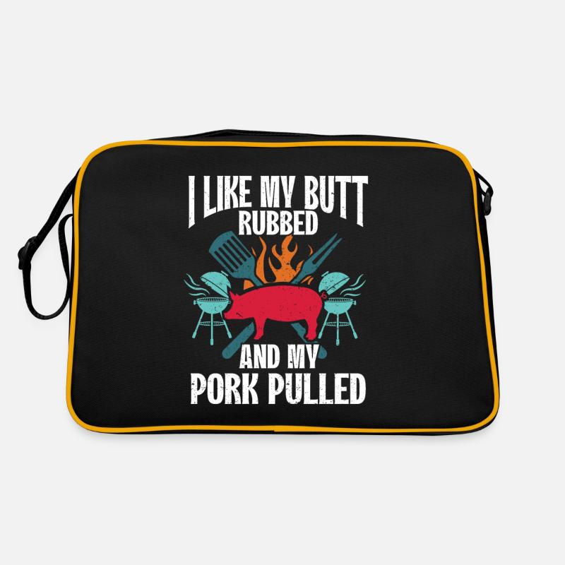 BBQ Pulled Pork Schwein Grill Retro Bag