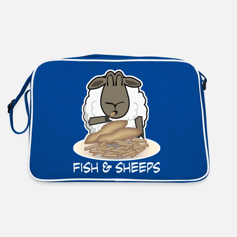Sheep eats Fish and Chips Shepherd Retro Tasche