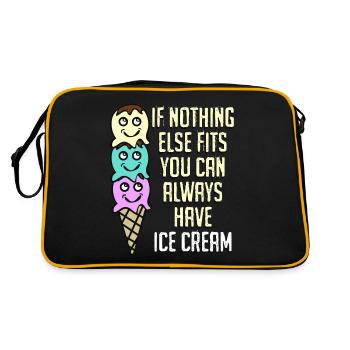 Eat more Ice Cream - Retro Tasche - Schwarz/Gold - Hinten