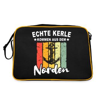 Nordener Männer - Retro Tasche - Schwarz/Gold - Hinten