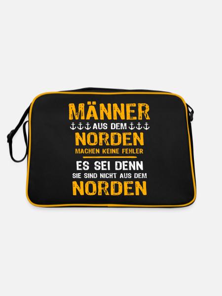 Norden Mann Nordener Männer - Retro Tasche - Schwarz/Gold - Hinten