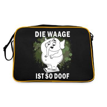 ABNEHMEN DIE WAAGE IST SO DOOF - Retro Tasche - Schwarz/Gold - Hinten