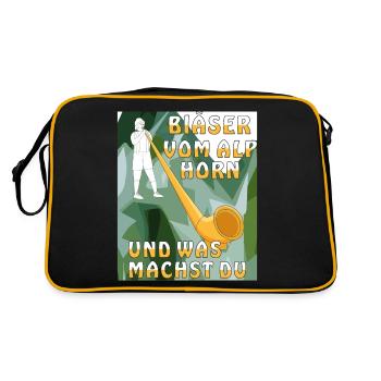 BLÄSER VOM ALPHORN - Retro Tasche - Schwarz/Gold - Hinten