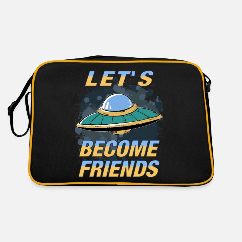 OVNI DEVENONS AMIS - Sac Retro - noir/or