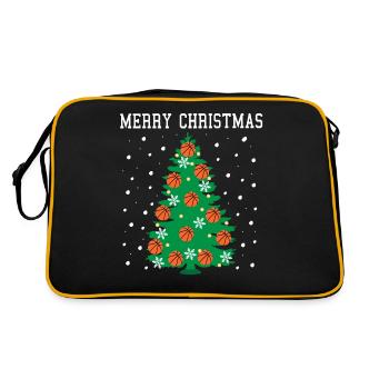 Merry Bball Xmas Tree for Sports Fans - Retro Bag - black/gold - Back