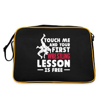 Wrestling Wrestler Fight Wrestling Ringer Gift - Retro Bag - black/gold - Back