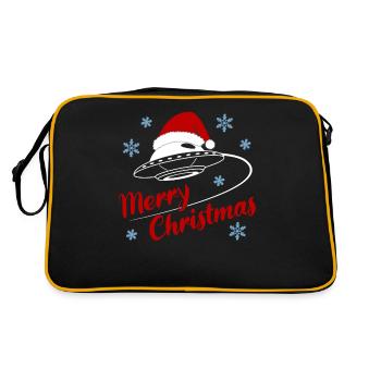UFO Beanie Merry Christmas Galactic Fun - Retro Bag - black/gold - Back