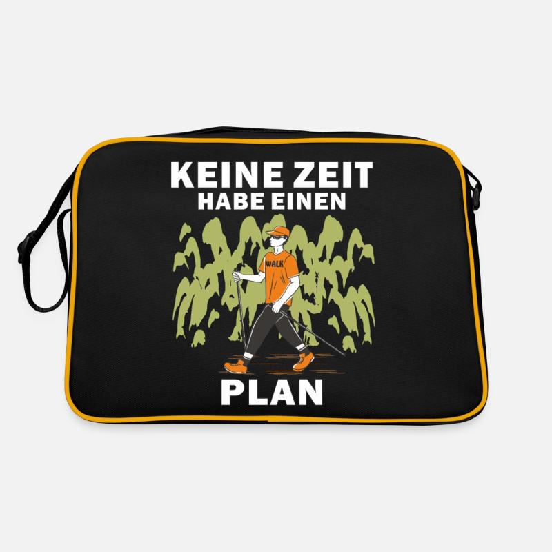 NORDIC WALKING HABE EINEN PLAN - Retro Tasche - Schwarz/Gold