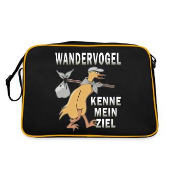 WANDERVOGEL KENNE MEIN ZIEL - Retro Tasche - Schwarz/Gold - Hinten