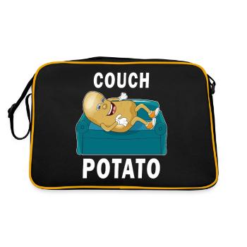 COUCH POTATO - Retro Tasche - Schwarz/Gold - Hinten