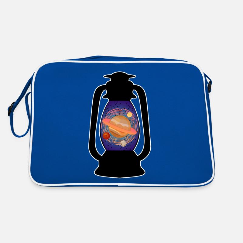 Planets and Space in Camping Light Retro Tasche