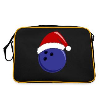 Blue Bowling Ball Festive Santa Hat - Retro Bag - black/gold - Back
