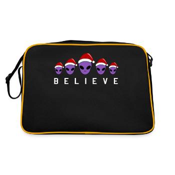 Croyez en cadeau d’extraterrestres de Noël violet - Sac Retro - noir/or - Dos