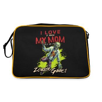 I love my Mom Zombie Video Games for Gamers Gamers - Retro Bag - black/gold - Back