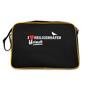 Heiligenhafen Liebe Heiligenhafener - Retro Tasche - Schwarz/Gold - Hinten