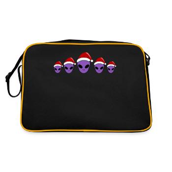 Noël Alien têtes drôle cadeau - Sac Retro - noir/or - Dos