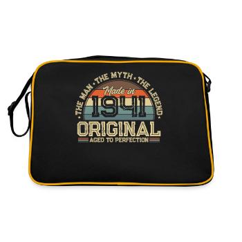 Original 1941 - Vintage 83. Geburtstag - Retro Tasche - Schwarz/Gold - Hinten