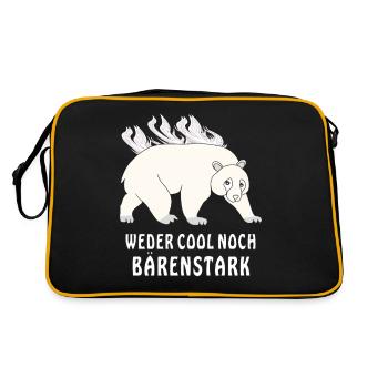 EISBÄR WEDER COOL NOCH BÄRENSTARK - Retro Tasche - Schwarz/Gold - Hinten