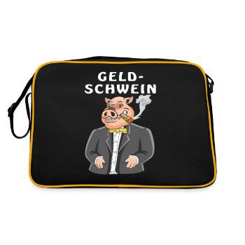 GELD SCHWEIN - Retro Tasche - Schwarz/Gold - Hinten
