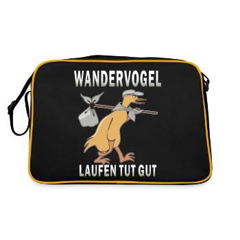 WANDERVOGEL LAUFEN TUT GUT - Retro Tasche - Schwarz/Gold - Hinten