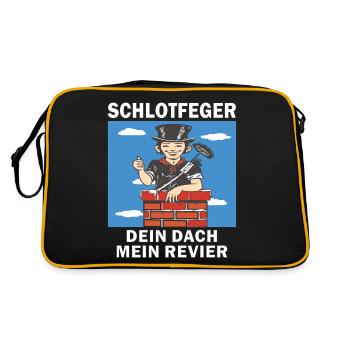 SCHLOTFEGER DEIN DACH MEIN REVIER - Retro Tasche - Schwarz/Gold - Hinten