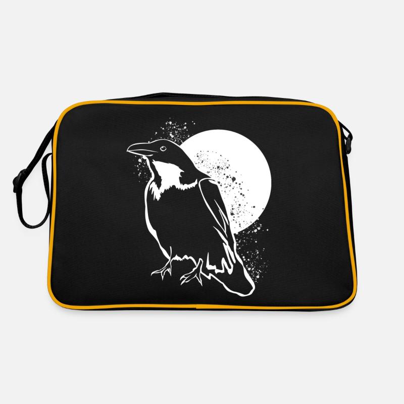 Corbeau Corbeau Lune Corbeaux Corbeaux Corbeaux Sac Retro
