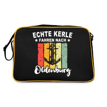 Oldenburg - Retro Tasche - Schwarz/Gold - Hinten