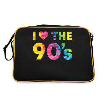 Jaune Rétro Amour Amour Célébration Humeur - Sac Retro - noir/or - Dos