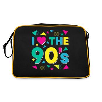 Jaune 90 ' s rétro amour célébration fantaisie - Sac Retro - noir/or - Dos