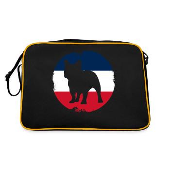 French Bulldog - Retro Tasche - Schwarz/Gold - Hinten