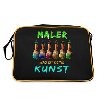 MALER PINSEL WAS IST DEINE KUNST - Retro Tasche - Schwarz/Gold - Hinten