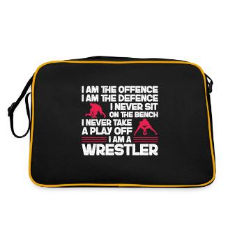 Wrestling Wrestler Fight Wrestling Ringer Gift - Retro Bag - black/gold - Back