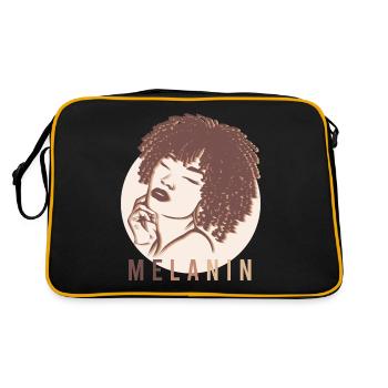 Stolze Melanin Schönheit Kraftvoll Unikat - Retro Tasche - Schwarz/Gold - Hinten