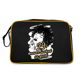 29 und Glamour Pur Stilvoll Feiern - Retro Tasche - Schwarz/Gold - Hinten