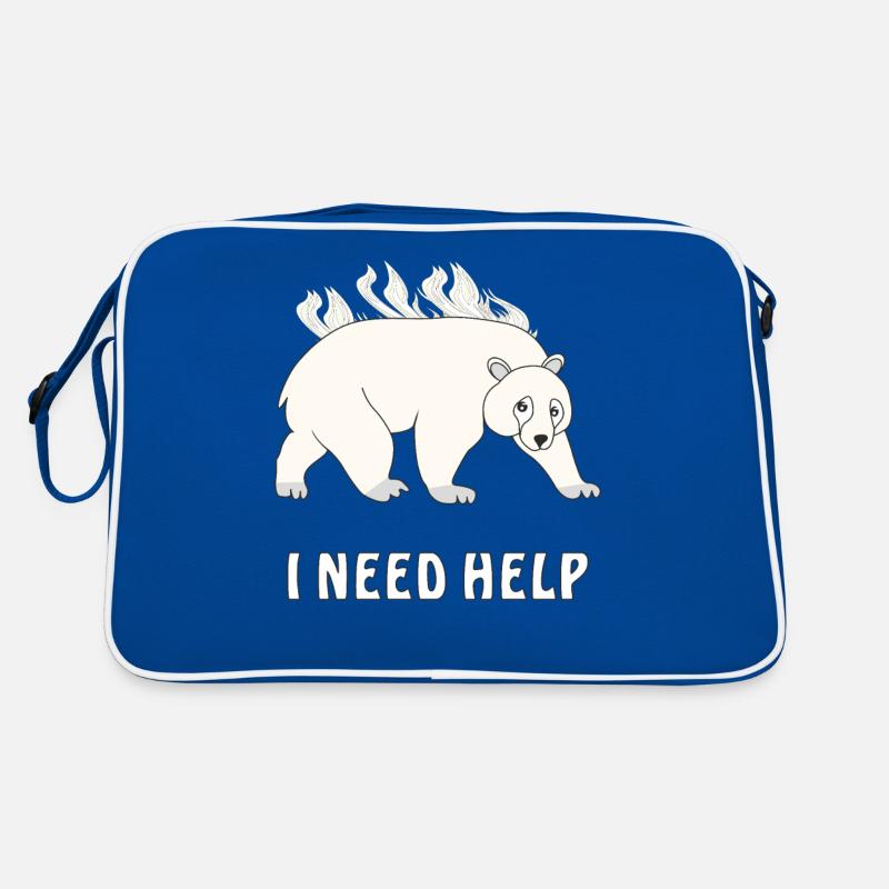 EISBÄR I NEED HELP Retro Tasche