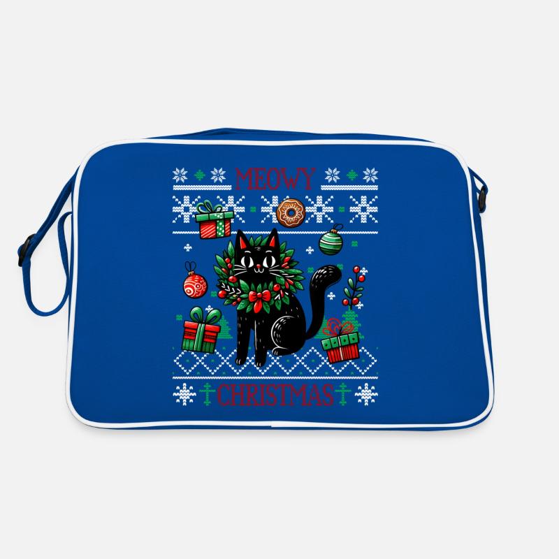 Meowy Noël - Pyjama chat PJ Ugly Funny Noël Sac Retro