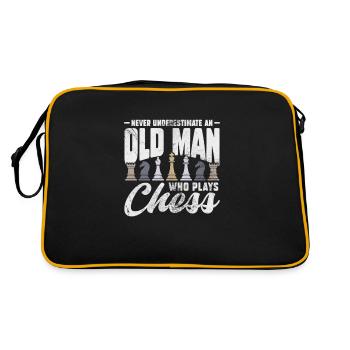 Schach - Retro Tasche - Schwarz/Gold - Hinten