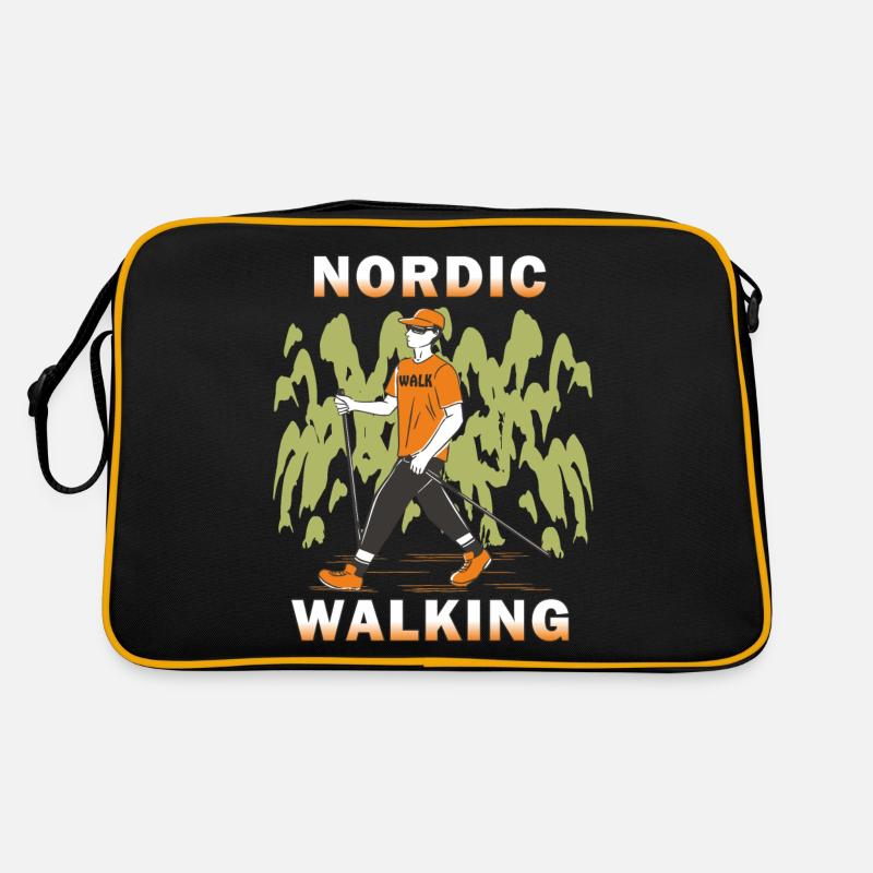 NORDIC WALKING - Retro Tasche - Schwarz/Gold