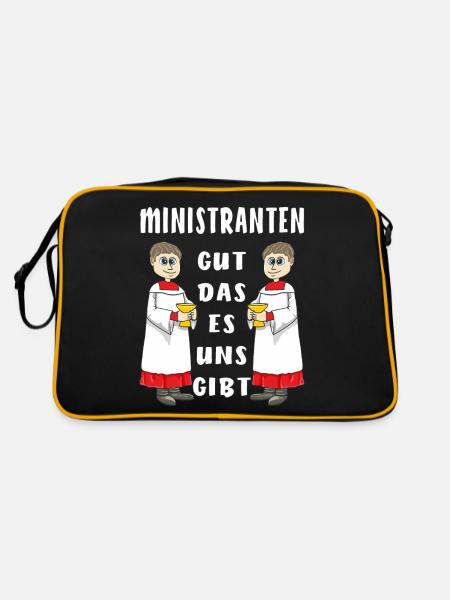 MINISTRANTEN GUT DAS ES UNS GIBT - Retro Tasche - Schwarz/Gold - Hinten