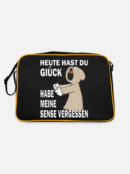 SENSENMANN SENSE VERGESSEN - Retro Tasche - Schwarz/Gold - Hinten