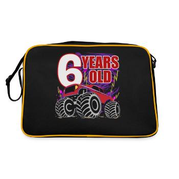 Six Year Old Birthday Monster Truck - Retro Bag - black/gold - Back
