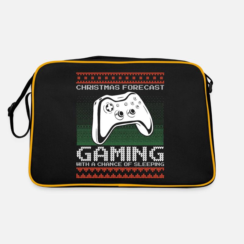 Funny Christmas Forecast Gaming Controller Ugly - Retro Tasche - Schwarz/Gold